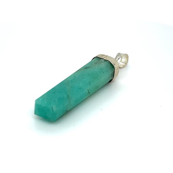 Amazonite 31.05ct Solid 925 Sterling Slver Pendant - Picture 3 of 5